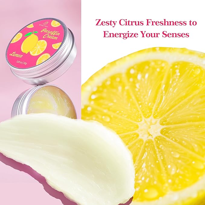 Cold Paraffin Wax Cream for Hands and Feet, Shea Butter Cuticle Balm, Lemon Scent Home Spa, No-Heat Moisturizing Mask