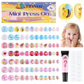 168Pcs Press on Nails for Kids, EBANKU Children Fake Nails Stick on Nails Full Cover Short Acrylic Nail Tips With Nail Tools Set for Christmas Party