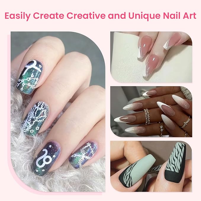 6PCS French Tip Nail Stamp Art Kit Clear Silicone Nail Jelly Stamper With Scrapers Polish French Manicure Stamping Set For Women Diy Artists Salon