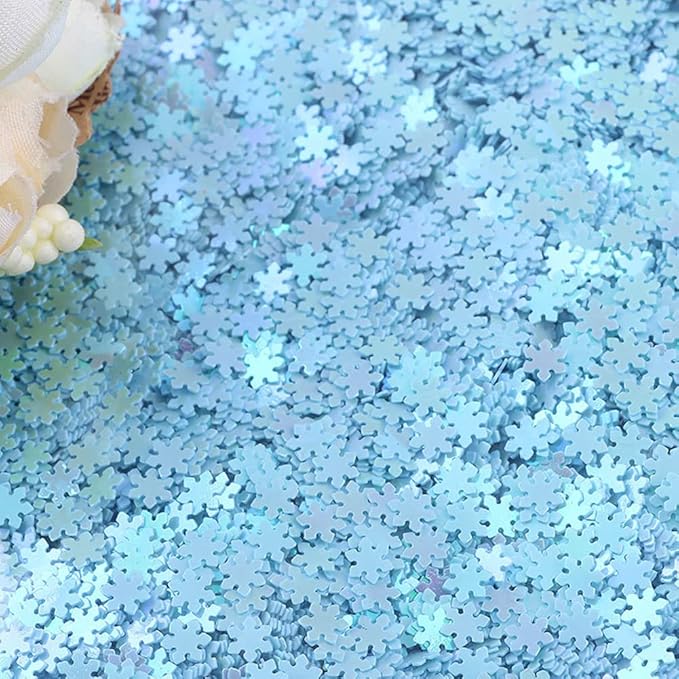 Nail Art 3D Glitter Sequins Nails Shining Flakes Acrylic Powder Dust Chunky Flake for Nails Decoration Manicure Tips 12Colors (12 Colors Snowflake Sequin)