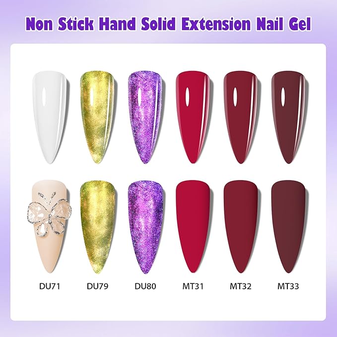 MTSSII 3D Sculpting Gel for Nail Art White Aurora Yellow Purple Non Sticky Hand Carving Extension Solid Builder Gel for Nails Red Brown Nail Polish