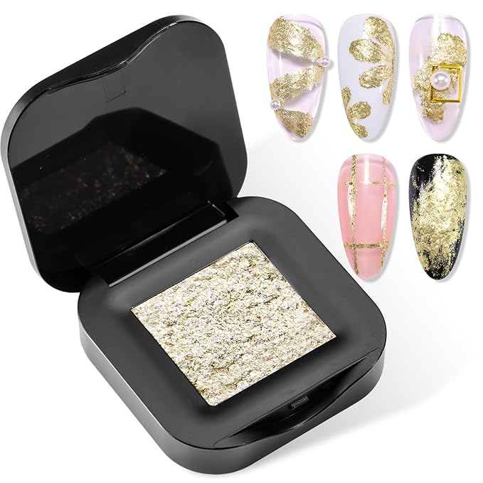 Makartt 3D Sculpting Gel for Nail Art: No Wipe UV Texture Gel, 5g Gold Fairy Aurora Powder Glitter Mud for Nails & Charms