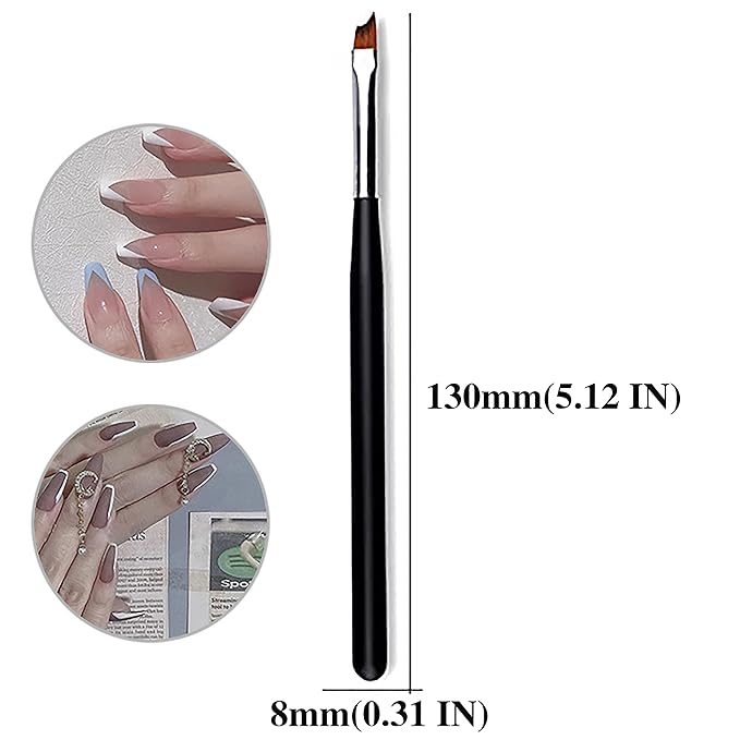 DANNEASY 6Pcs Nail Art Brush Oblique Head French Tips Nail Brush Ombre Nail Brush Nail Design Brushes Nail Painting Tools Nail Art Supplies