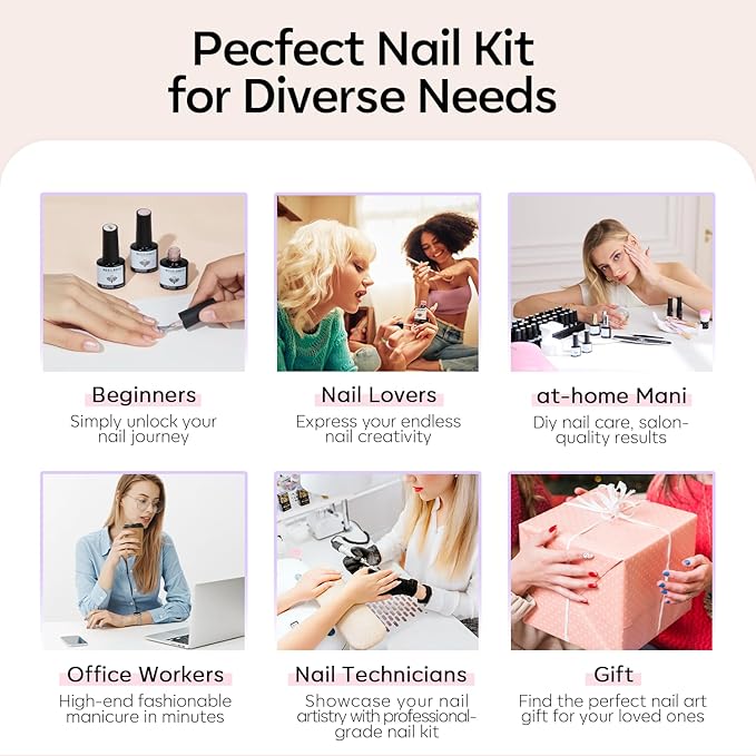 modelones 32 PCS Gel Nail Polish Set, 28 Colors Nude Red Green Blue Gel Polish with No Wipe Base Coat, Glitter & Glossy & Matte Top Coat Soak Off LED Nail Art Kit Salon at Home
