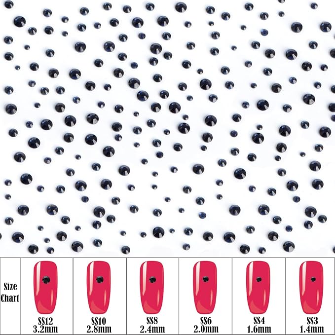 8000pcs Hotfix Rhinestones Flatback,Rhinestones for Crafts Clothes Mixed 6 Sizes, Hotfix Crystals with Wax Pencil Kit, SS3-SS12,Montana