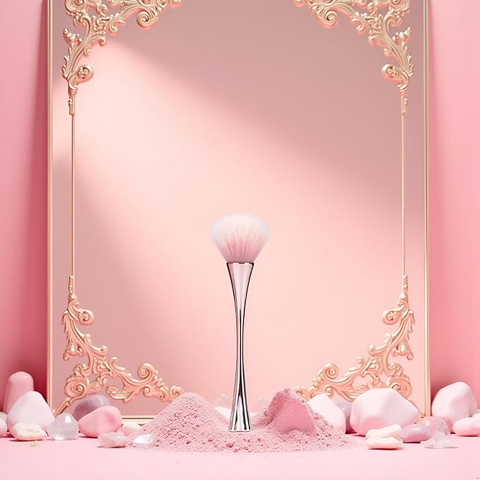 Rose Gold Nail Art Dust Powder Remover Brush, Nail Art Dust Cleaner Brush, Soft Cleaner Brush for Makeup, Nail Dust Brush for Acrylic Nails Manicure Brush for Women Birthday Gifts