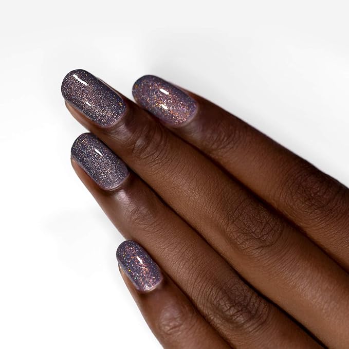 ILNP Chateau - Charcoal Grey Holographic Shimmer Nail Polish, Chip Resistant, Non-Toxic, Vegan, Cruelty Free