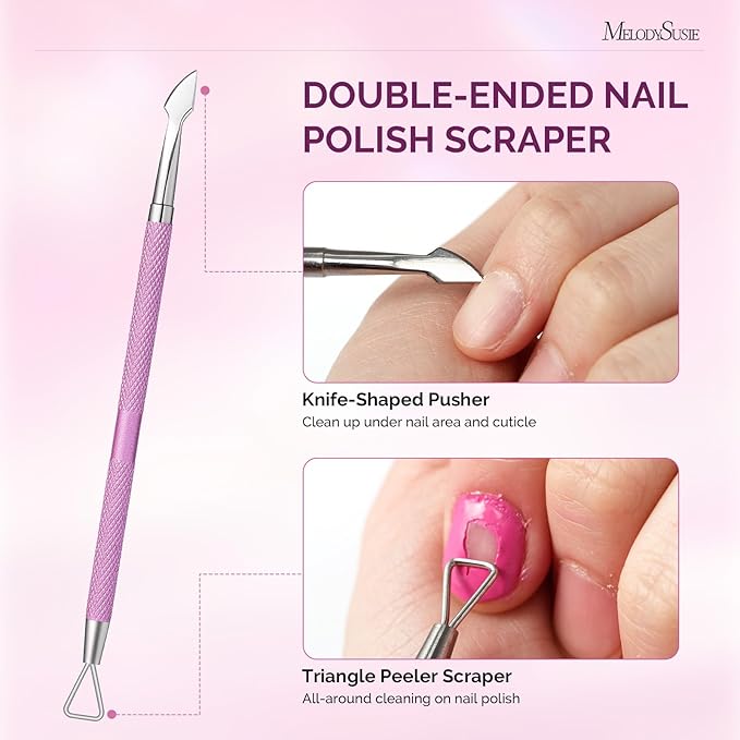 Melodysusie 4 in 1 Acrylic Nail Clippers Set, with Cuticle Trimmer and Dual-Ended Cuticle Pusher Remover, Stainless Steel Acrylic Nail Cutter Set, Pedicure Manicure Acrylic Nail Tools for Home Salon