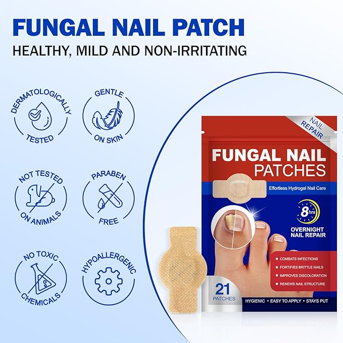 Fungal Nail Patches 2Pack -Toenail Treatment Extra Strength 21Pcs- Nail Repair for Restores Damaged Nails and Appearance of Discolored