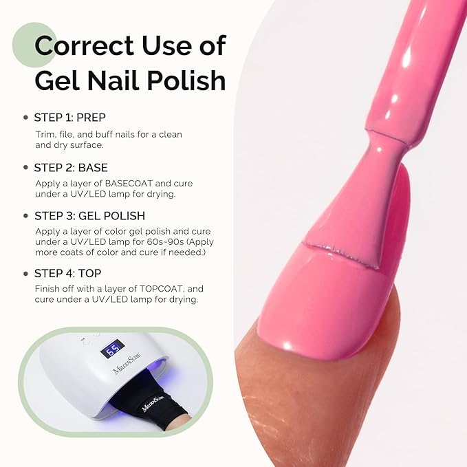 MelodySusie Hema Free Gel Nail Polish, 0.5 Fl Oz Thick Flamingo Pink Gel Polish, Non-Toxic, Long Lasting, Soak Off UV Nail Polish, Manicure Nail Design Salon DIY Nail Art at Home B3602