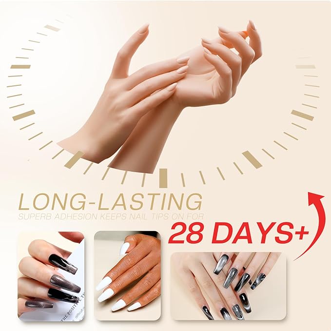 Morovan Acrylic Nail Kit & Nail Glue: Clear Pink White Acrylic Powder and Professional Liquid set & Brush On Nail Glue for Extension for Beginner