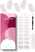Semi Cured Gel Nail Strips, 20Pcs Long Lasting Salon Quality Wraps, Easy Apply & Remove Gel Nail Stickers with UV Light (Petal Pink Blossoms)
