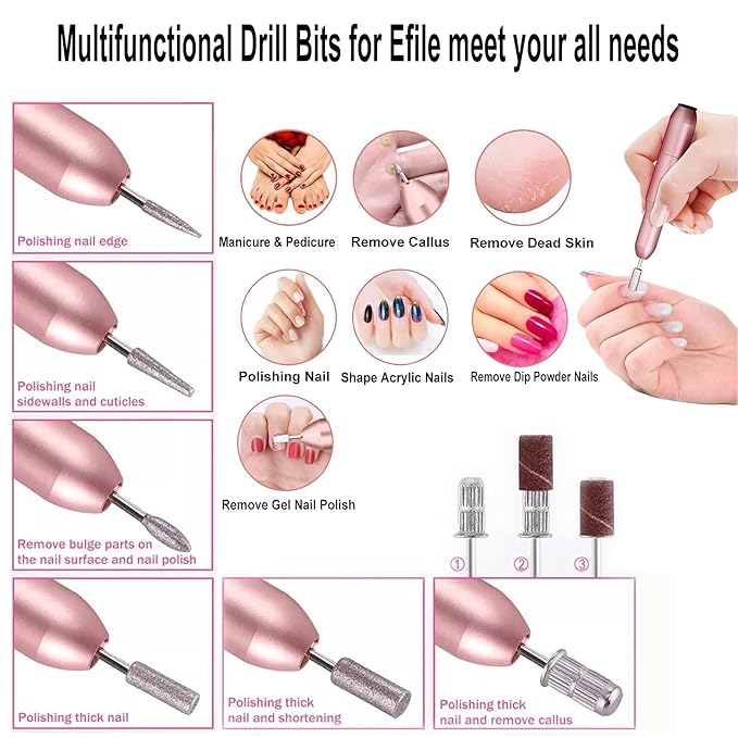 Upgrad 116 PCS Portable Electric Nail Drill Polish File Kit with 120W UV LED Nail Lamp Gel Manicure Dryer Lamp,Acrylic Nails Gel Polishing Shape Tools Supplies Set,Manicure Pedicure Nail Files DIY