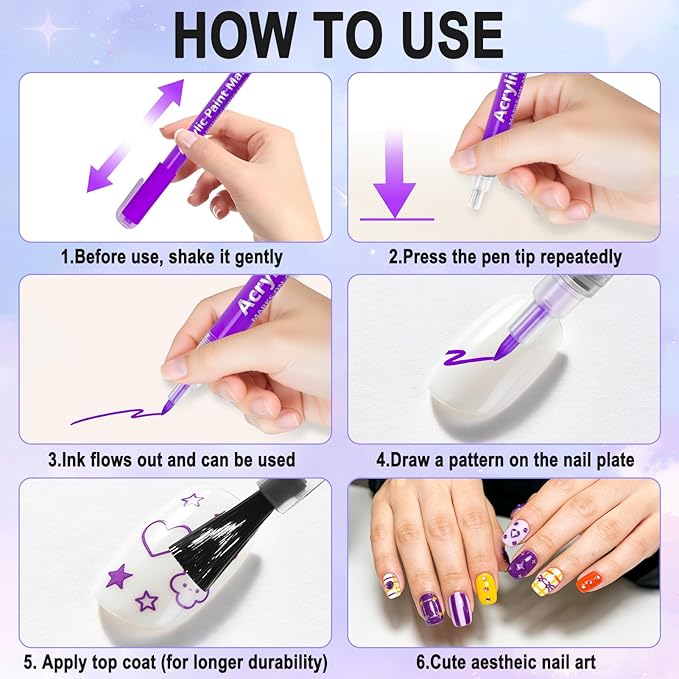 12 Color Nail Art Pens for Painting Nails 0.7mm Nail Polish Pens Set DIY Art Markers Drawing Painting Liner Brush for Gel Nails Design Doodle Pen Unique Fingernail Paint Accessories Gifts Women