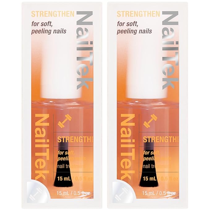 Nail Tek Nail Strengthener Formula 2 – Strengthening & Growth Polish Treatment, Nail-Repair for Soft, Peeling, Weak Nails, 0.5 fl oz, 2 Pack