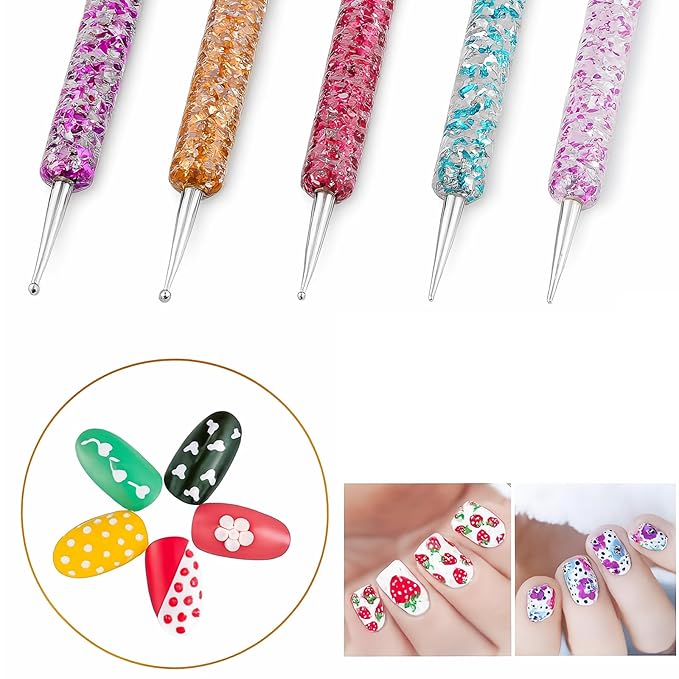 8Pcs Nail Art Brush Set – French Liner, Dotting Pens, Detailing Brushes for Acrylic, Gel & Poly Gel Nails – Perfect for DIY & Salon Use, Nail Design & Extension Tools