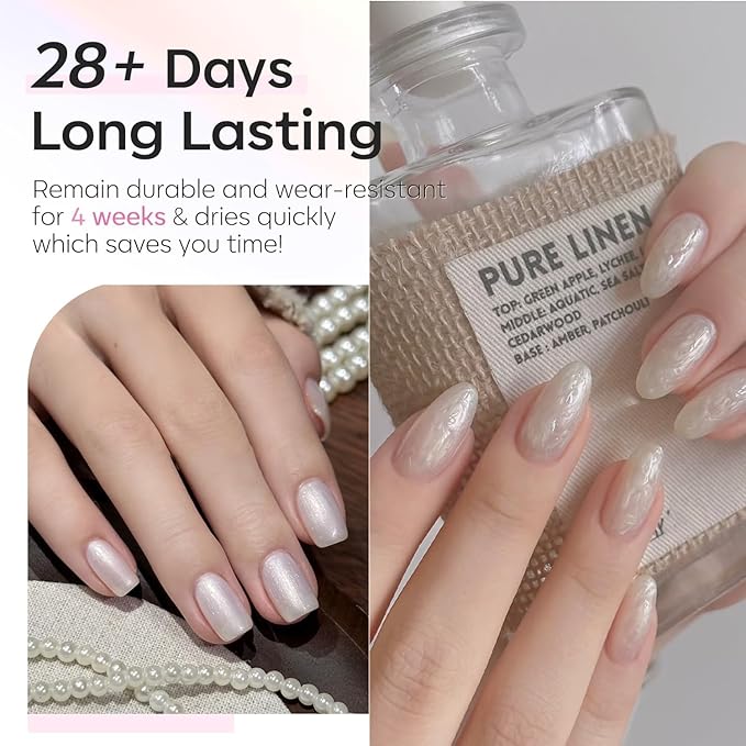 modelones Glitter Gel Nail Polish opal gel nail polish Pastel Soak-Off UV Gel Polish - 28+ Days Long-Lasting Salon-Quality Nail Art DIY Manicure & Gift 15ML