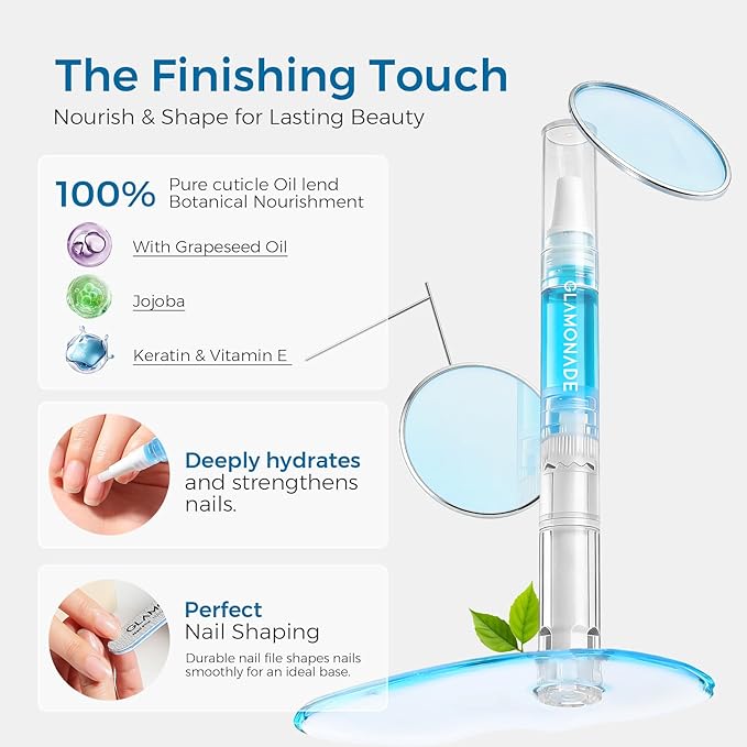 Complete Cuticle Remover Kit – Fast & Gentle Professional Cuticle Care Set w/Remover Gel & Oil Pen, Cuticle Nipper, 2 Pushers, Nail Brush, File & Buffer for Manicure Pedicure, DIY