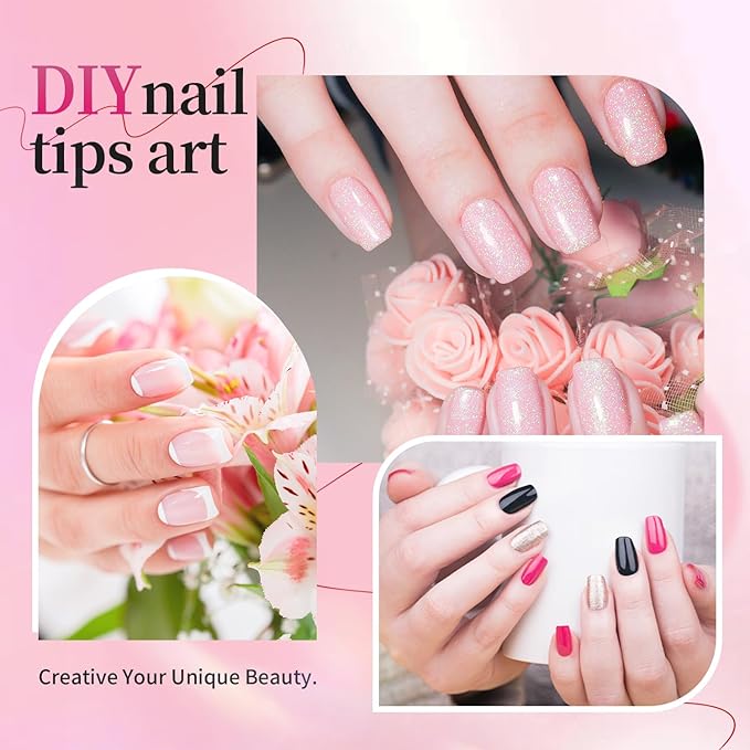 Buqikma French Gel Nail Tips Press-On Nails with Handle, 240PCS Half Matte False Nails, Soft Gel Tips for Full Cover Nail Extension Home DIY Professional Salon Use（120PP Box with Tips）