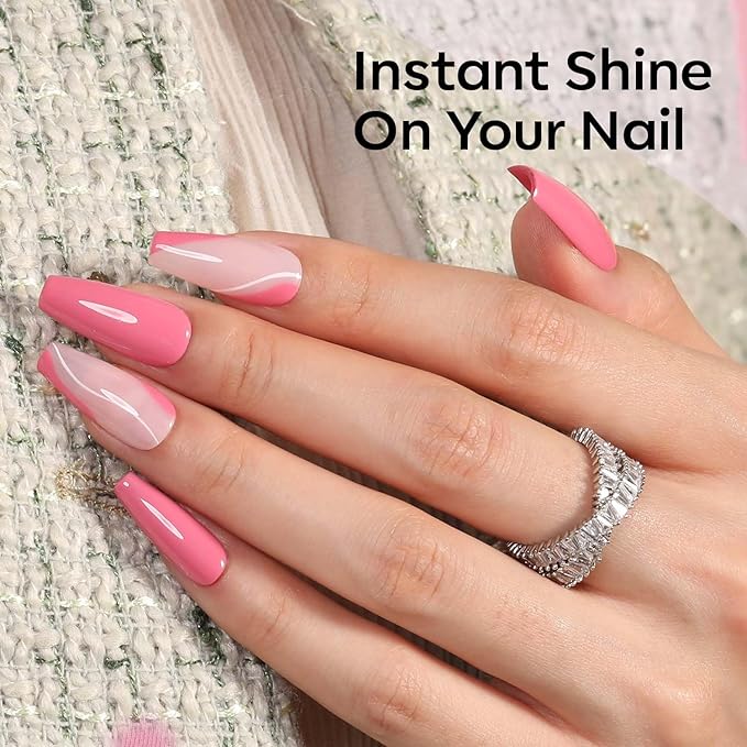 modelones Pink Gel Nail Polish Purple Gel Polish Nail Polish High Gloss Soak Off U V Valentine Nail Manicure Salon DIY for Women Girls 15 ML