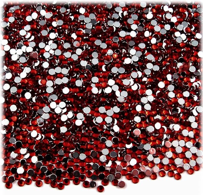 The Crafts Outlet 5,000pc Rhinestones Round 2mm Tiny for Nails - Flatback Devil Red Wine