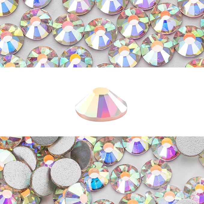Novani 3000 Pieces Flatback Rhinestones Glass Round Gems AB Crystals for Nail Art DIY Crafts Clothes Shoes,SS12,3.0-3.2mm