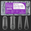 Gelike EC Dual Forms for Extension: 96 Pcs Color Nail Form, 4 Style 12 Size Nail Forms For Builder, Half Matte Gel Forms For Manicure Art Design Salon Diy