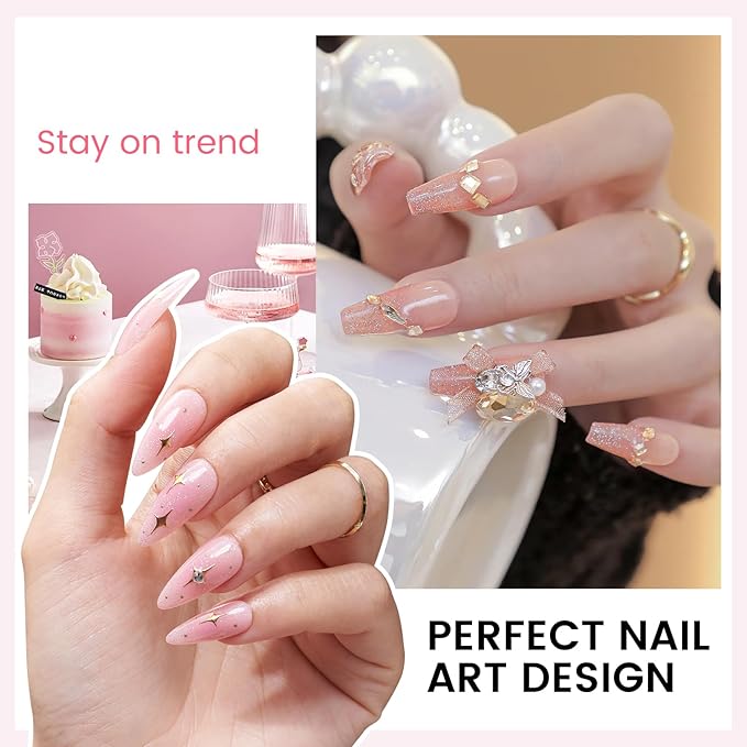 TPO and HEMA Free Gel Nail Polish Kit with U V Light - Gliter Milky White Nude Pink at Home Gel Manicure Kit with Base & Top Coat Chrome Nail Powder - 4 Colors Nail Art Starter Gift for Women Girl