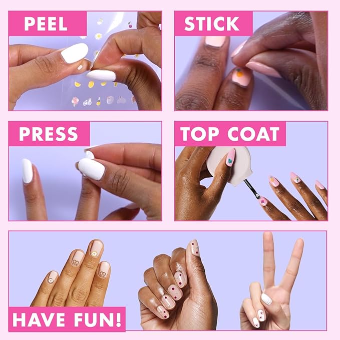 Olive & June Nail Art Stickers | Easy-to-Use Nail Designs | Nail Art Made Easy | Hand-Screened, No-Fade Ink | Accent, Mix & Match, or Cover Chipped Polish | Candy Cane