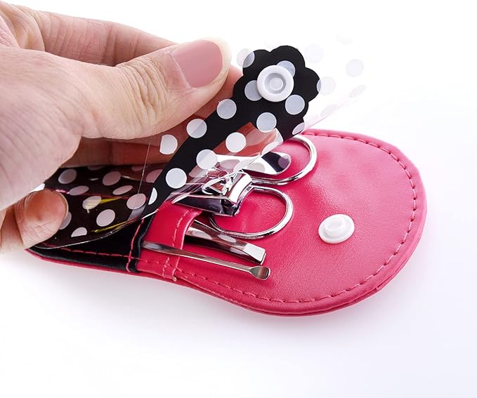 Manicure Sets Polka Dot Flip Flop Nail Clippers Nail Kits for Girls Birthday Party Supplies Pack of 8