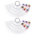 300 Tips Nail Swatch Sticks with Metal Split Ring Fan-shaped Display Nail Practice Sticks Nail Sample Swatches for Nail Art Polish Practice Nail Color Display (Clear)