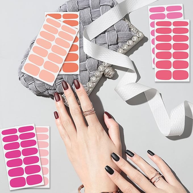 SILPECWEE 20 Sheets Easter Nail Wraps for Women Candy Color Nail Polish Strips Self Adhesive Nail Polish Stickers Gel Nail Strips Fingernails Manicure Sticker Accessories with 1pc File