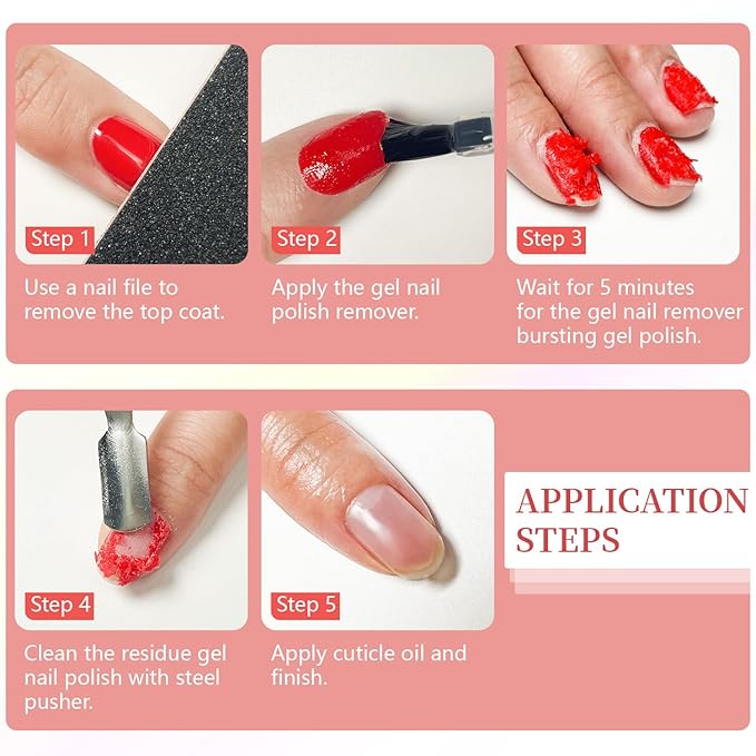 JODSONE Gel Nail Remover Quick Gel Nail Polish Remover, 3-5 Minutes Gel Remover for Nails