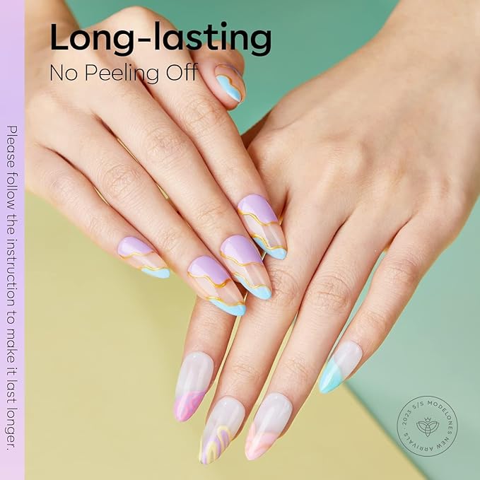 modelones Purple Gel Nail Polish Purple Gel Polish Lavender Periwinkle Nail Polish Soak Off U v LED Pale Macaron Colors Summer Nail Art DIY Manicure at Home Gift for Women 15 ML