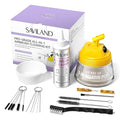 SAVILAND All-in-1 Airbrush Cleaning Kit: 240 ml Fast Airbrush Cleaner Low Odor & Needles Kit 3-in-1 Airbrush Cleaning Pot Easily Handle Water-Based & Acrylic Airbrush Paint Nail Art Painting Tools
