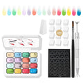 16 Neon Color Ombre Gel Pat Nail Polish Palette,Ombre Pigment Pat Painting Gradient Blooming Gel with 100Pcs Nail Sponges for Pat Painting Gels Nail Art Patting in Salon or Home Use
