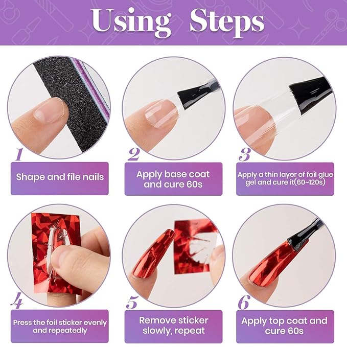 Beetles Nail Art Foil Glue Gel for Foil Stickers Nail Glue Transfer Tips Star Glues Nail Art Manicure DIY LED Lamp Required Soak Off 15ML 2 Bottle