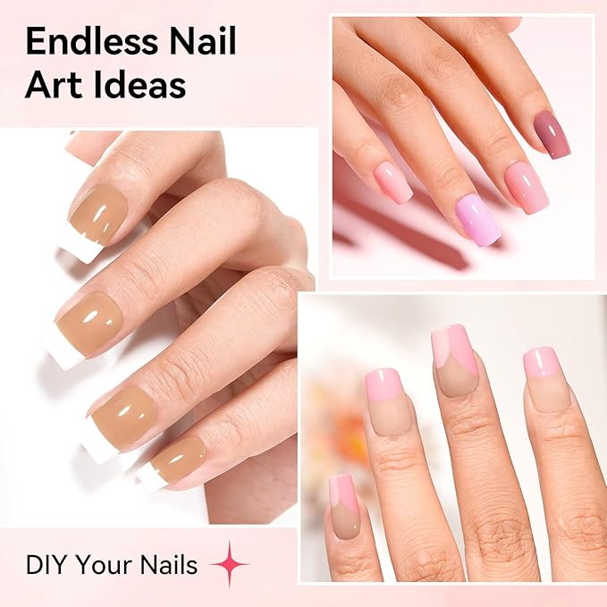 Neutral Collections Nail Polish Set with Base-Top Coat 16 Colors Nude Pink Peach Milky Rose Beige Skin Tones Fingernail Polish with Remover Pads, Salon Home DIY Nail Art Manicure Gift
