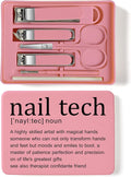 Nail Clippers and Beauty Tool Portable Set Nail Clipper Set Martensitic Stainless Steel Manicure Set 6 in 1 Suitable for Home, Workplace, Outdoor Travel, Gift Giving, Salon (Nail tech Pink)