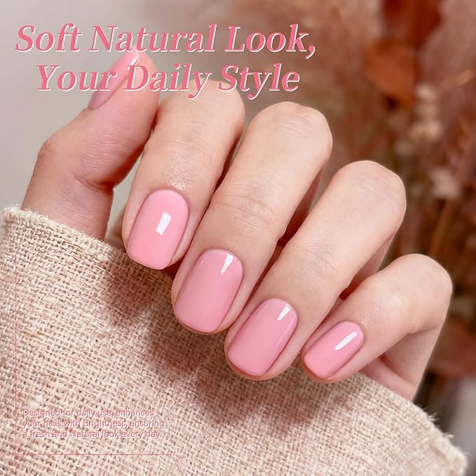 Born Pretty Pink Gel Nail Polish Set 6 Colors Valentine's Day Gift Sweet Light Baby Pink Nude Soak Off U v Gel Polish Kit for Salon Manicure and Nail Art DIY at Home