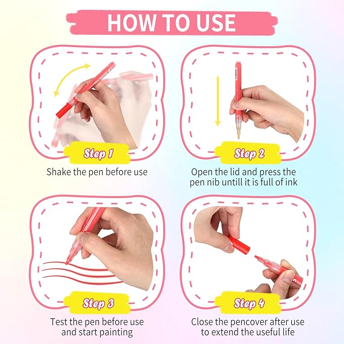 Nail Art Pens for Painting Nails,12 Colors Nail Polish Pens Quick Dry,3D Acrylic Nail Art Markers,Manicure Tools Design Kit for Home Salon