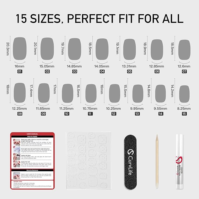 CurvLife Press On Nails Short Square Nude Pink Ombre, Soft Gel Glossy Fake Nails, Reusable Durable Salon-Style Manicure for Women Teens Beginners, 30pcs, Daily Wear for Work Party