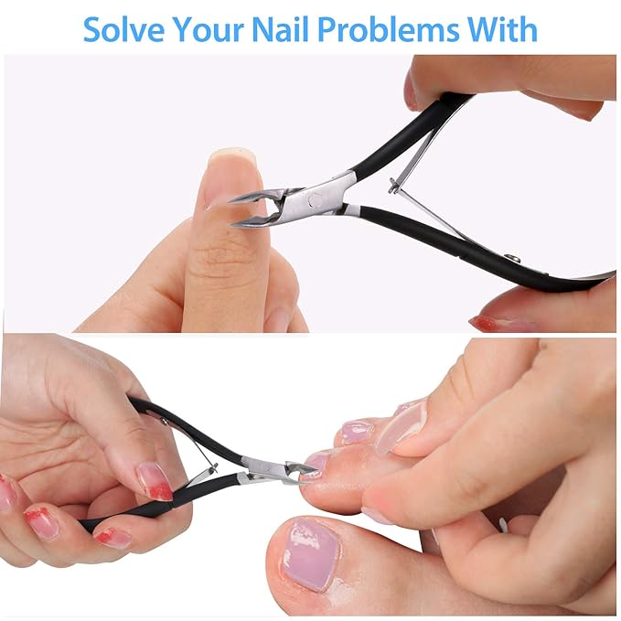 Mudder 3 Packs Cuticle Trimmer Nippers Cutter Tool Stainless Steel Nail Cuticle Scissors Remover with Pointed Blade Scissors Pedicure Manicure Tool for Fingernails and Toenails Nails Care