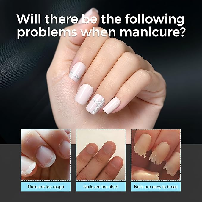 TOMICCA Short Nail Tips Extra Short Square Nail Tips, 192Pcs Fake Nails 12 Sizes Acrylic Clear Nails for Beginner and Professional DIY Gel Nails Salon