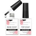 Makartt 2 Pcs Gel Top Coat and Base Coat Set - No Wipe Shine Finish Soak Off Base Top Coat Long Lasting for Gel Nail Polish, LED UV Lamp Needed, Salon Quality Nail Manicure Spring Gifts, 10ML
