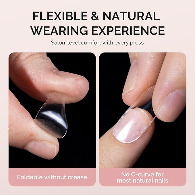 MelodySusie Extra Short Ballerina X Nail Tips - 300Pcs 15 Sizes Clear Acrylic, Half Matte Full Cover Press on Nails for DIY Extension & Salon Use, Pre-Shaped for Long-Lasting Manicure