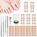 Ingrown Toenail Removal Kit with Ingrown Toenail Strips, Curved Toenails Corrector Patch, Nail File and Lifter Pedicure Tools for Women Man