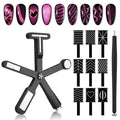 EBANKU Cat Eye Magnet Tool Set, 11PCS Cat Eye Gel Nail Polish Magnet Tools , 6 in 1 Cat Eye Nail Magnet Set with Steel Ball Magnetic Pen, Multifunctional French Heart Magnet for Nail Art DIY at Home