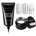 Makartt Nail Rhinestone Glue for Nails, Super Strong Gel Nail Glue for Rhinestones Bundled with 8ml Mirror Shine Gel Metallic Silver Gel UV/LED Gel Metal Painting Gel