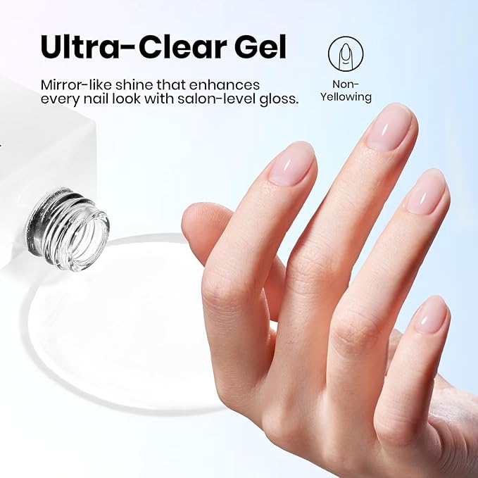 Beetles Gel Top Coat 2Pcs 15ml - 2026 Upgraded Formula HEMA Free & TPO-Free Long Lasting No Wipe Top Coat UV LED Gel Polish for DIY at Home and Salon Manicure